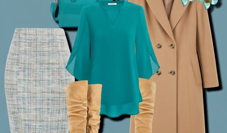 Elegant Teal & Camel Winter Glow Style
